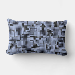 Abstract blauw en zwart Patroon Kussen