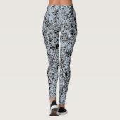 Abstract blauw en zwart Patroon Leggings (Achterkant)