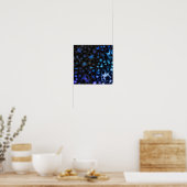 Abstract blauw en zwart patroon poster (Keuken)