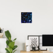 Abstract blauw en zwart patroon poster (Thuiskantoor)