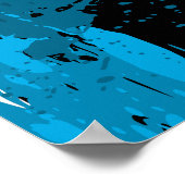 Abstract blauw en zwart Poster van de Verf (Hoek)