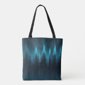 abstract blauw en zwart spitspatroon tote bag (Achterkant)