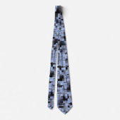 Abstract blauw en zwart stropdas (Achterkant)