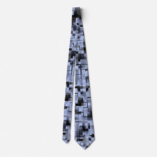 Abstract blauw en zwart stropdas (Achterkant)