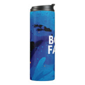 Abstract blauw, flauw Inspirerend Tumbler Thermosbeker (Gedraaid links)