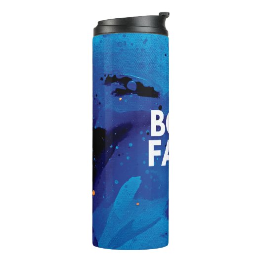 Abstract blauw, flauw Inspirerend Tumbler Thermosbeker (Gedraaid links)