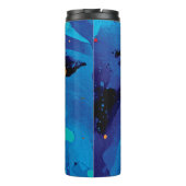 Abstract blauw, flauw Inspirerend Tumbler Thermosbeker (Achterkant)