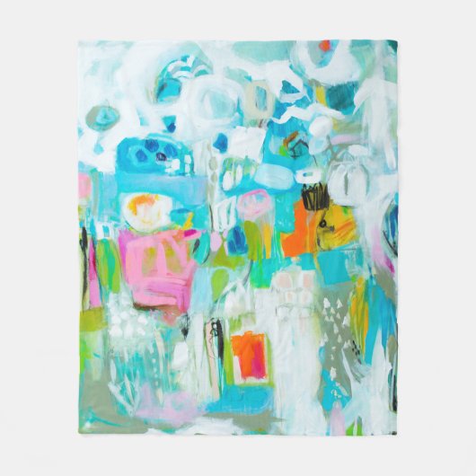 Abstract blauw fleece deken (Voorkant)