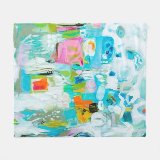 Abstract blauw fleece deken (Voorkant (Horizontaal))