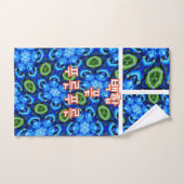 Abstract blauw Floral Patroon Bad Handdoek (Handdoek)