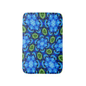 Abstract blauw Floral Patroon Badmat (Voorkant Verticaal)