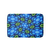 Abstract blauw Floral Patroon Badmat (Voorkant)