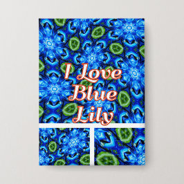 Abstract blauw Floral Patroon Button