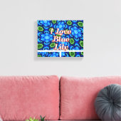 Abstract blauw Floral Patroon Canvas Afdruk (Insitu (Woonkamer))