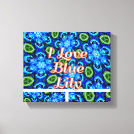 Abstract blauw Floral Patroon Canvas Afdruk