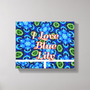 Abstract blauw Floral Patroon Canvas Afdruk