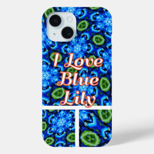 Abstract blauw Floral Patroon iPhone 15 Case