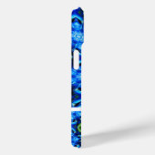 Abstract blauw Floral Patroon Case-Mate iPhone Case (Achterkant / Rechts)