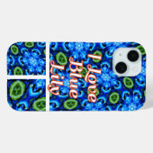 Abstract blauw Floral Patroon Case-Mate iPhone Case (Achterkant (horizontaal))