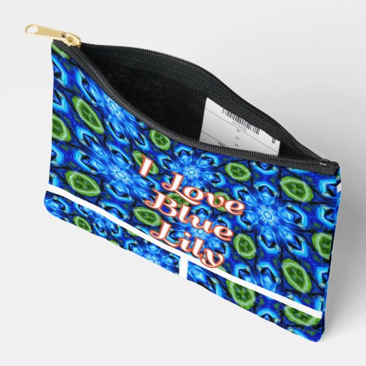 Abstract blauw Floral Patroon Etui (Open)
