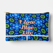 Abstract blauw Floral Patroon Etui (Voorkant)