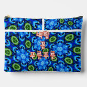 Abstract blauw Floral Patroon Etui (Voorkant)