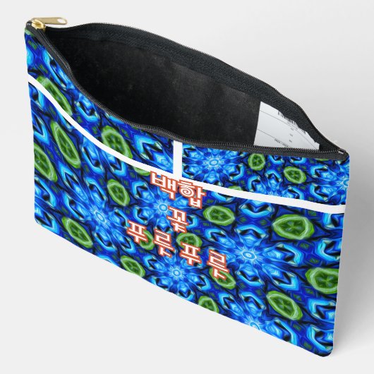 Abstract blauw Floral Patroon Etui (Open)