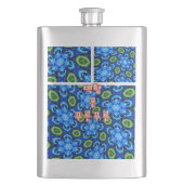 Abstract blauw Floral Patroon Flacon (Voorkant)