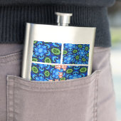 Abstract blauw Floral Patroon Flacon (Voorbeeld)