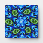 Abstract blauw Floral Patroon Fotoplaat (Voorkant)