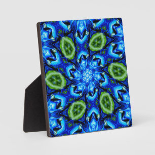 Abstract blauw Floral Patroon Fotoplaat