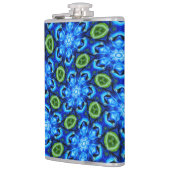 Abstract blauw Floral Patroon Heupfles (Links)