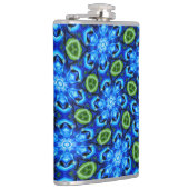 Abstract blauw Floral Patroon Heupfles (Rechts)