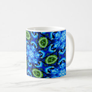 Abstract blauw Floral Patroon Koffiemok