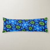 Abstract blauw Floral Patroon Lichaamskussen (Voorkant)