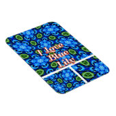 Abstract blauw Floral Patroon Magneet (Rechterzijde)