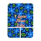 Abstract blauw Floral Patroon Magneet (Verticaal)