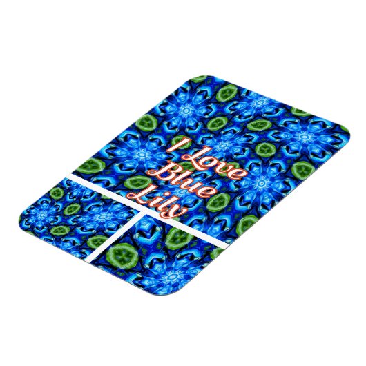 Abstract blauw Floral Patroon Magneet (Linkerzijde)