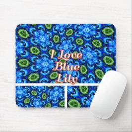 Abstract blauw Floral Patroon Muismat