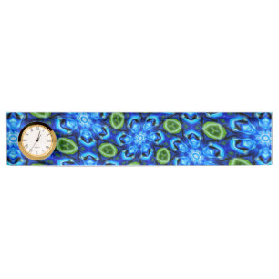 Abstract blauw Floral Patroon Naambordje