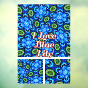 Abstract blauw Floral Patroon Raamsticker