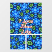 Abstract blauw Floral Patroon Raamsticker (Vel)