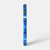 Abstract blauw Floral Patroon Samsung Galaxy Hoesje (Linkerkant)