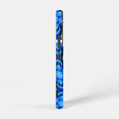 Abstract blauw Floral Patroon Samsung Galaxy Hoesje (Rechterkant)
