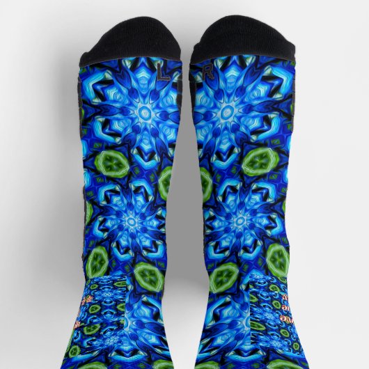 Abstract blauw Floral Patroon Sokken (Top)