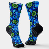 Abstract blauw Floral Patroon Sokken (Gebogen)