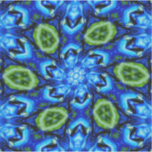 Abstract blauw Floral Patroon Sticker (Voorkant)