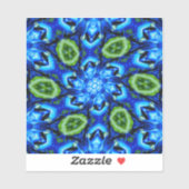 Abstract blauw Floral Patroon Sticker (Vel)