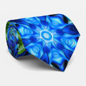 Abstract blauw Floral Patroon Stropdas (Opgerold)