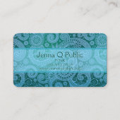 Abstract blauw Floral Patroon Visitekaartje (Voorkant)